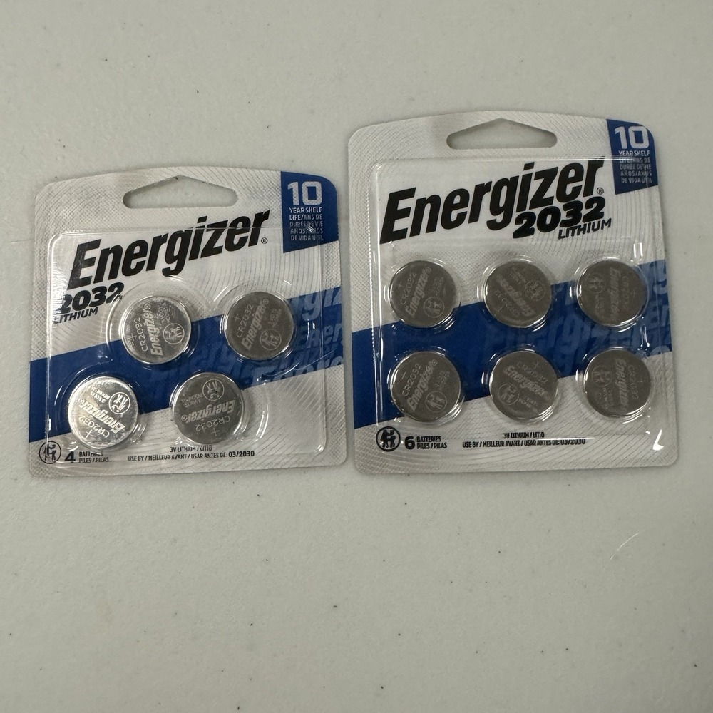 2 6pk Energizer 3v Lithium Batteries 2032 - 10 Batteries total 03/2030